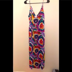 Colorful Tie dye patterned maxi dress